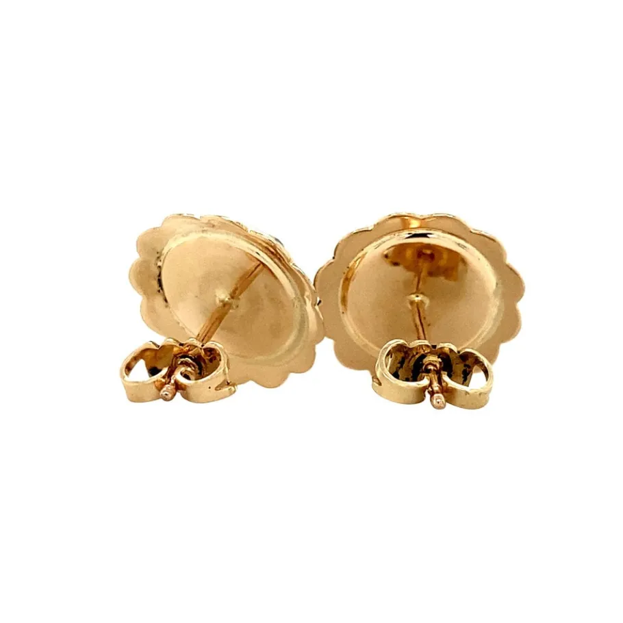 gold_ear_studs_with_garne_4.webp Gold ear studs with garnet 14 krt>Vintage Jewellery Sale