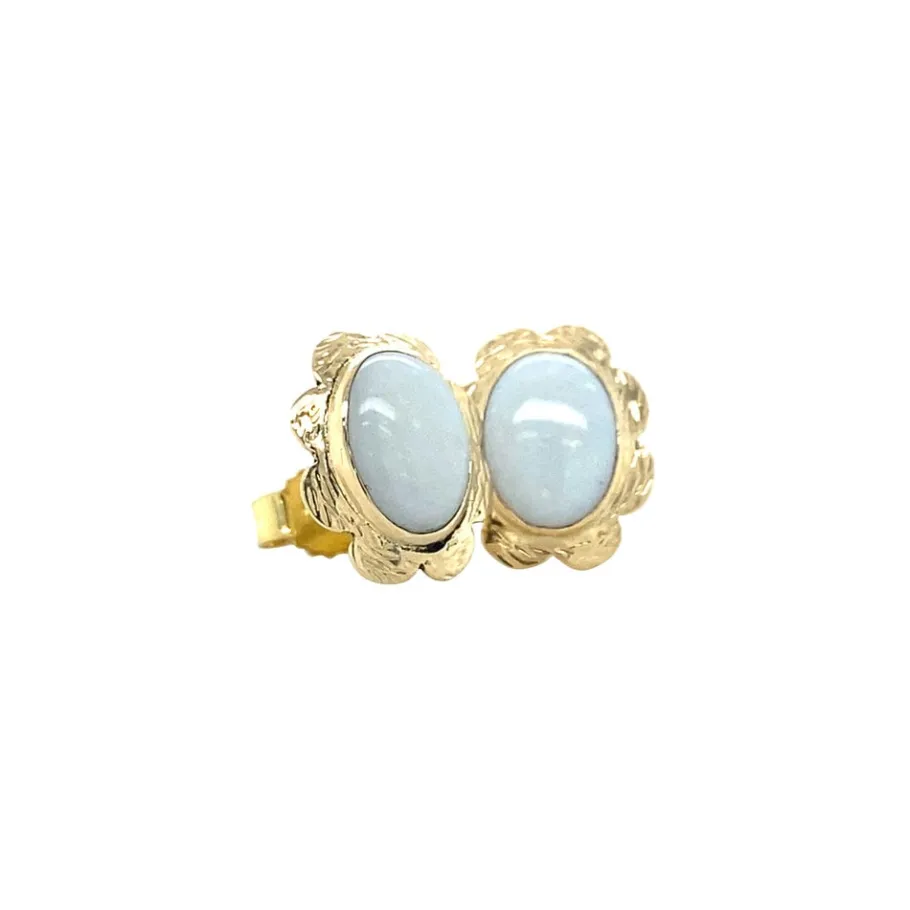 gold_ear_studs_with_opal__2-1.webp Gold ear studs with opal 14 krt>Vintage Jewellery New
