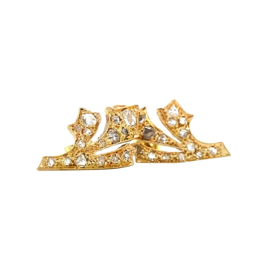 gold_ear_studs_with_rose__2.webp Gold ear studs with rose diamond 14 krt>Vintage Jewellery Fashion