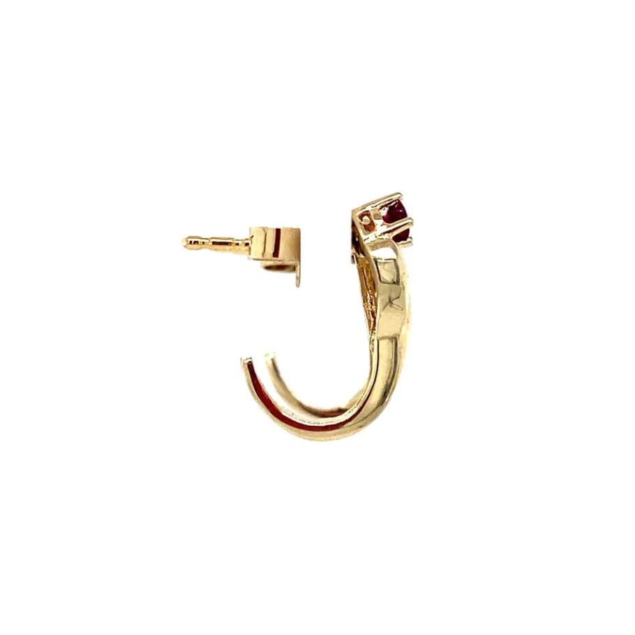 gold_ear_studs_with_ruby__3.webp Gold ear studs with ruby and diamond 14 krt>Vintage Jewellery Online
