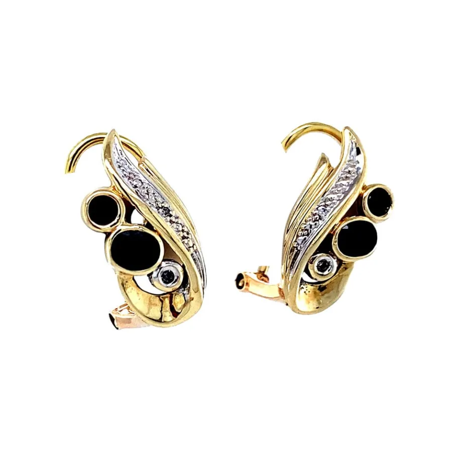 gold_ear_studs_with_sapph_2.webp Gold ear studs with sapphire and diamond 14 krt>Vintage Jewellery Sale
