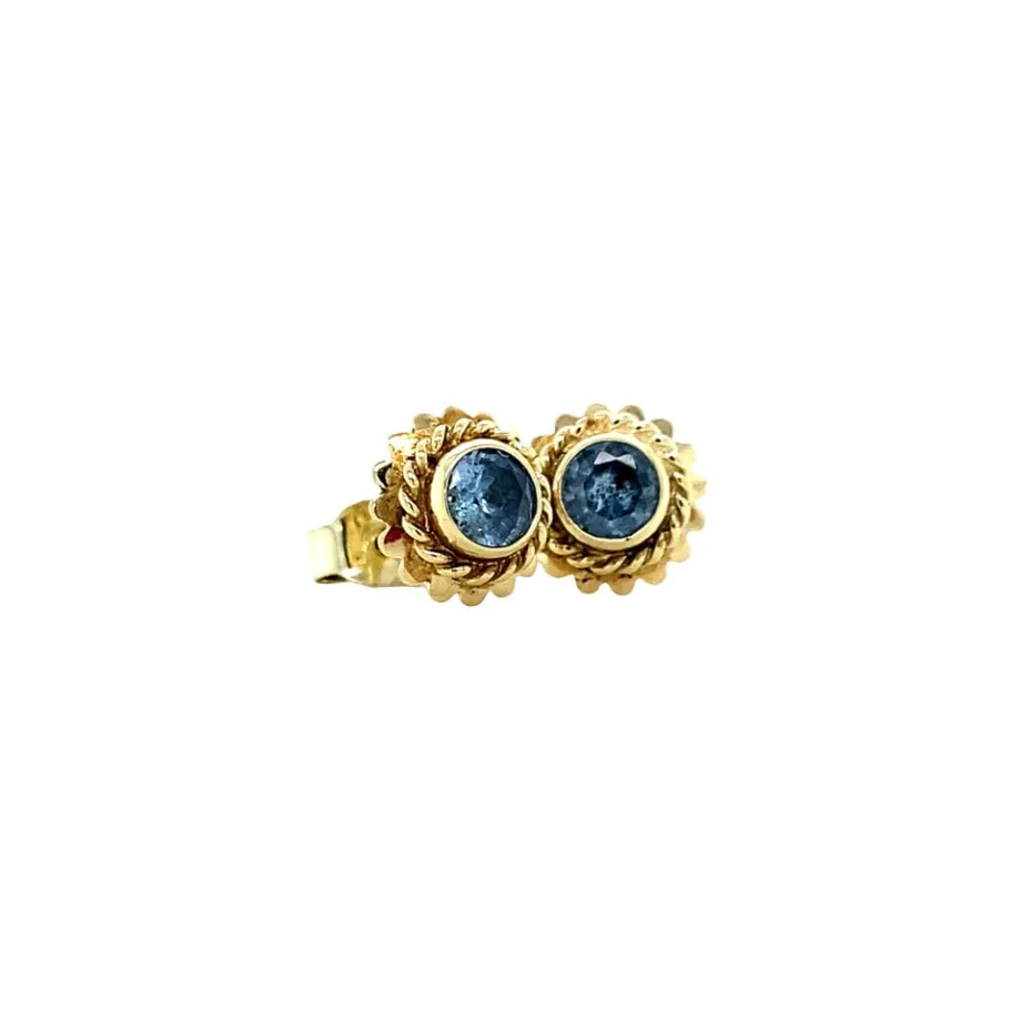 gold_ear_studs_with_spine_2-1.webp Gold ear studs with spinel 14 krt>Vintage Jewellery Hot