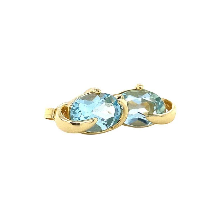 gold_ear_studs_with_spine_2.webp Gold ear studs with spinel 14 krt>Vintage Jewellery Discount