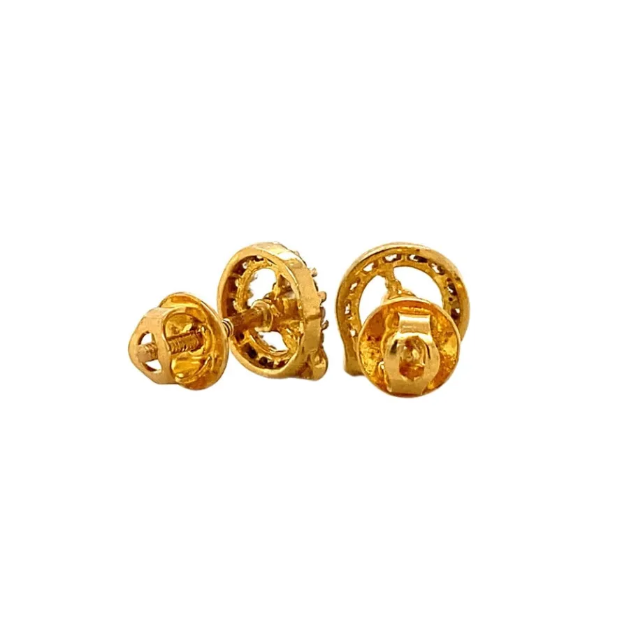 gold_ear_studs_with_zirco_4.webp Gold ear studs with zirconia 22 krt>Vintage Jewellery Outlet