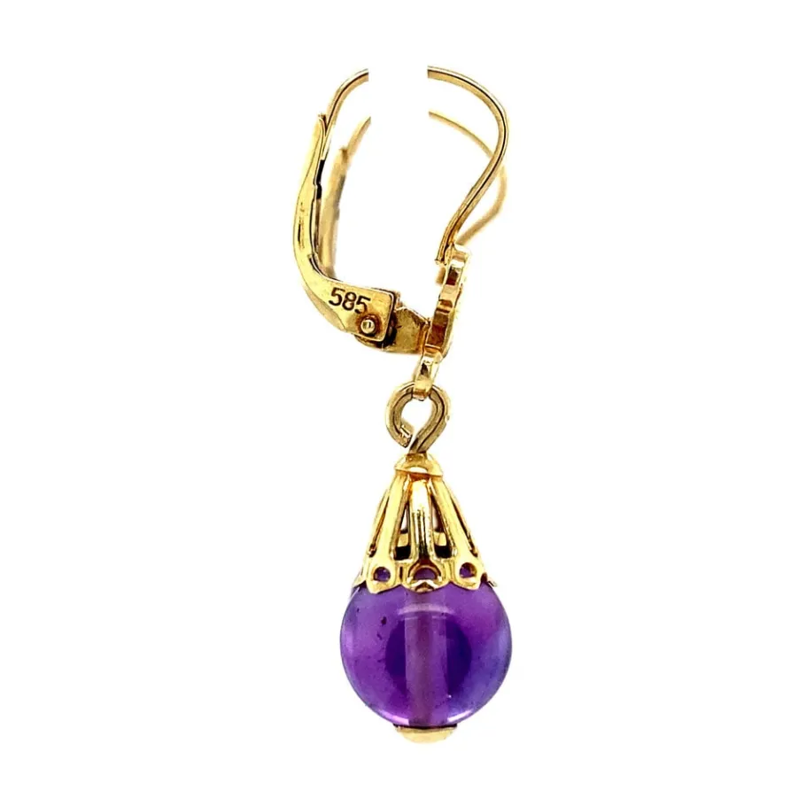 gold_earrings_with_amethy_3.webp Gold earrings with amethyst 14 krt>Vintage Jewellery New