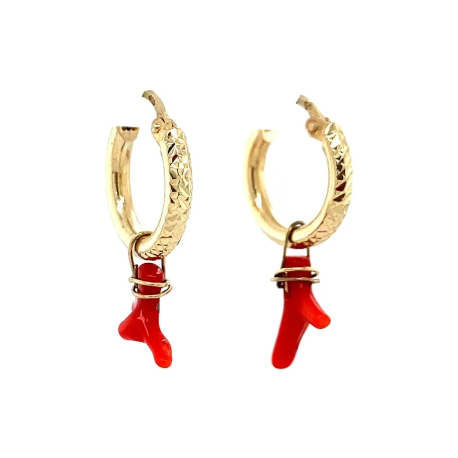 gold_earrings_with_blood__2.webp Gold earrings with blood coral 14 krt>Vintage Jewellery Sale
