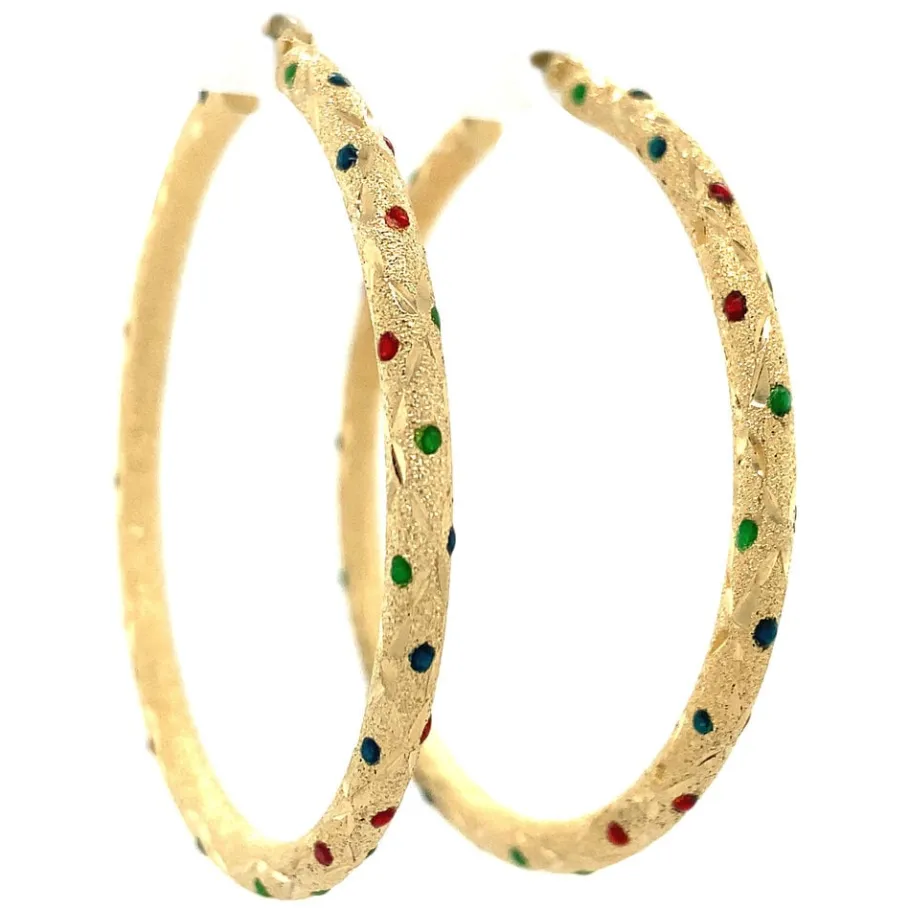 gold_earrings_with_glass__2.webp Gold earrings with glass stone 14 krt>Vintage Jewellery Online