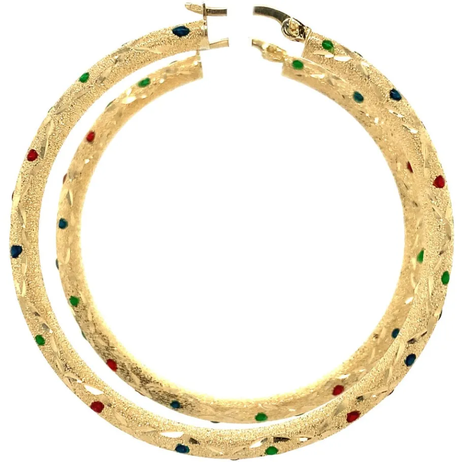 gold_earrings_with_glass__3.webp Gold earrings with glass stone 14 krt>Vintage Jewellery Online