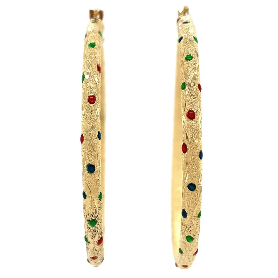 gold_earrings_with_glass__4.webp Gold earrings with glass stone 14 krt>Vintage Jewellery Online