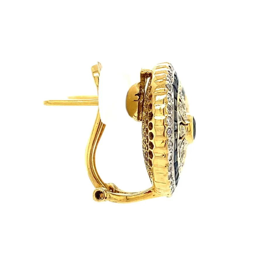 gold_earrings_with_sapphi_3.webp Gold earrings with sapphire and diamond 18 krt>Vintage Jewellery Sale