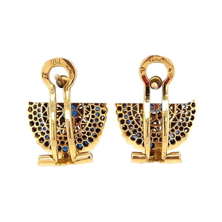 gold_earrings_with_sapphi_4.webp Gold earrings with sapphire and diamond 18 krt>Vintage Jewellery Sale