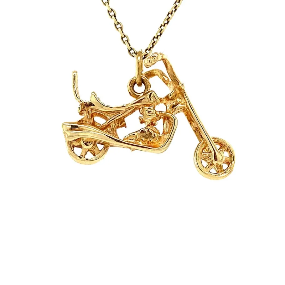Gold engine pendant 14 krt>Vintage Jewellery New
