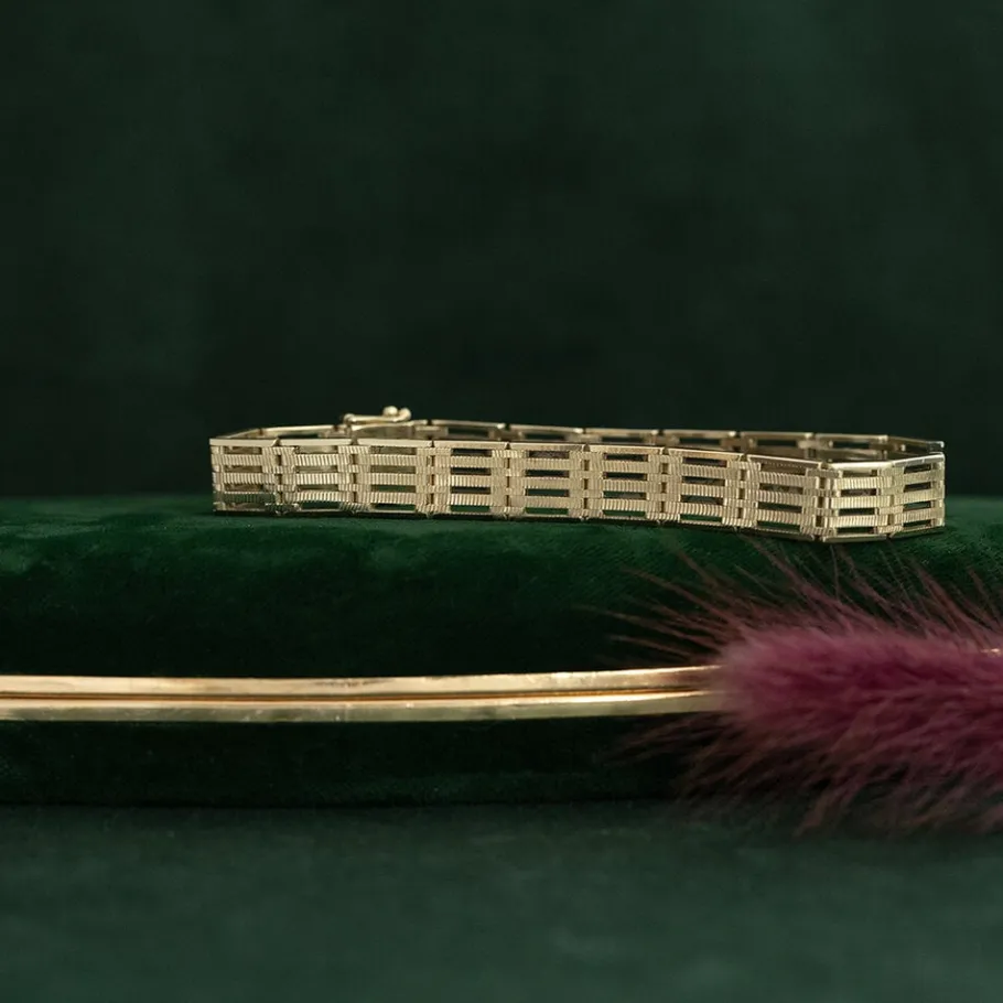Gold fantasy bracelet 14 krt>Vintage Jewellery Clearance