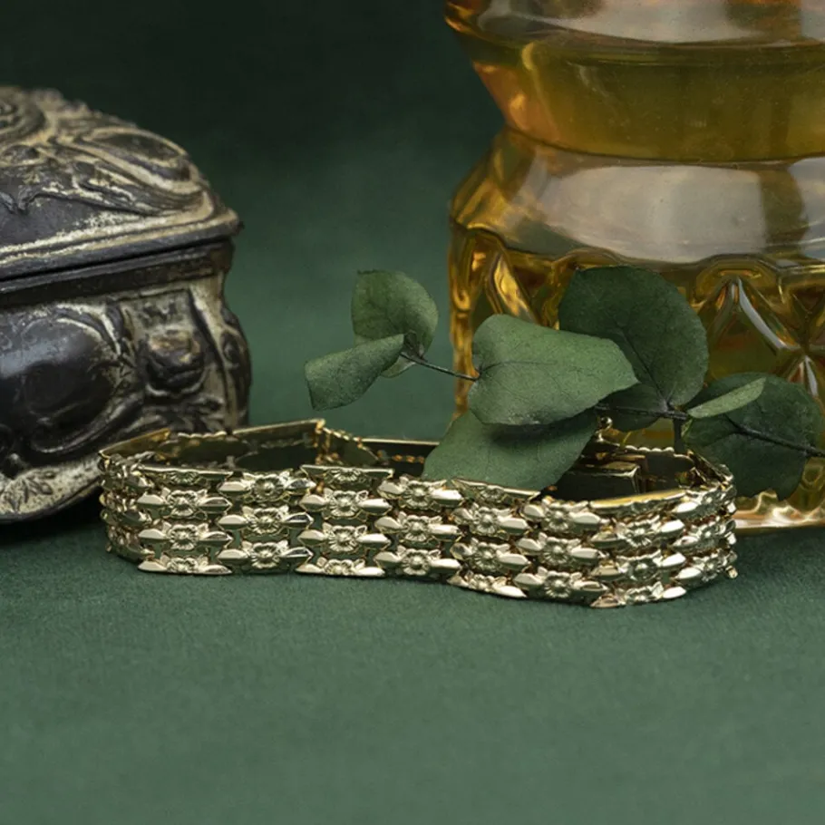 Gold fantasy bracelet 14 krt>Vintage Jewellery Sale