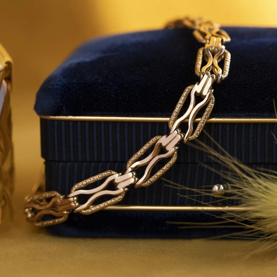 Gold fantasy bracelet 14 krt>Vintage Jewellery Best
