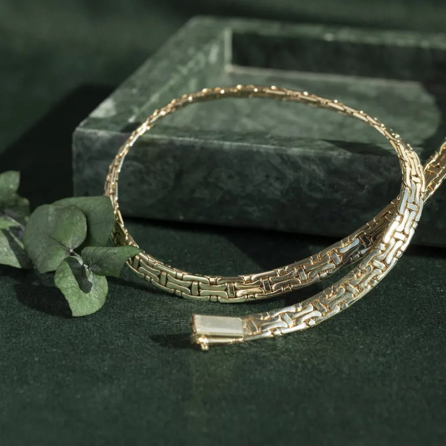 Gold fantasy chocker 14 krt>Vintage Jewellery Online