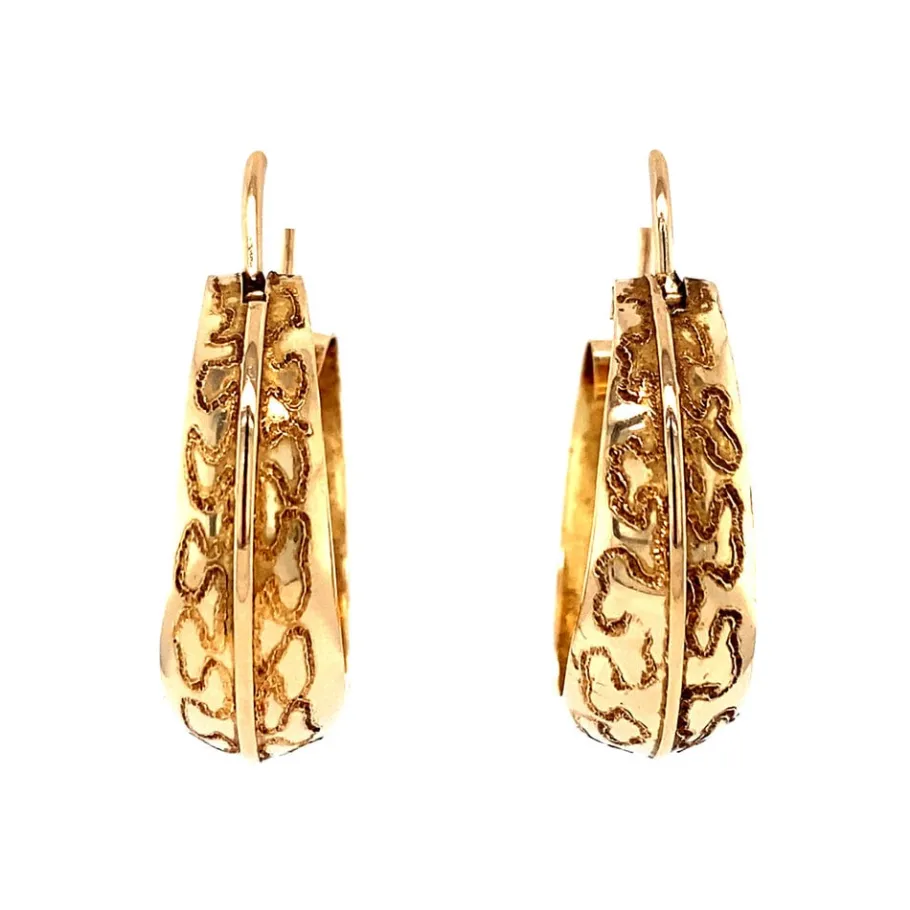 Gold fantasy earrings 18 krt>Vintage Jewellery Online