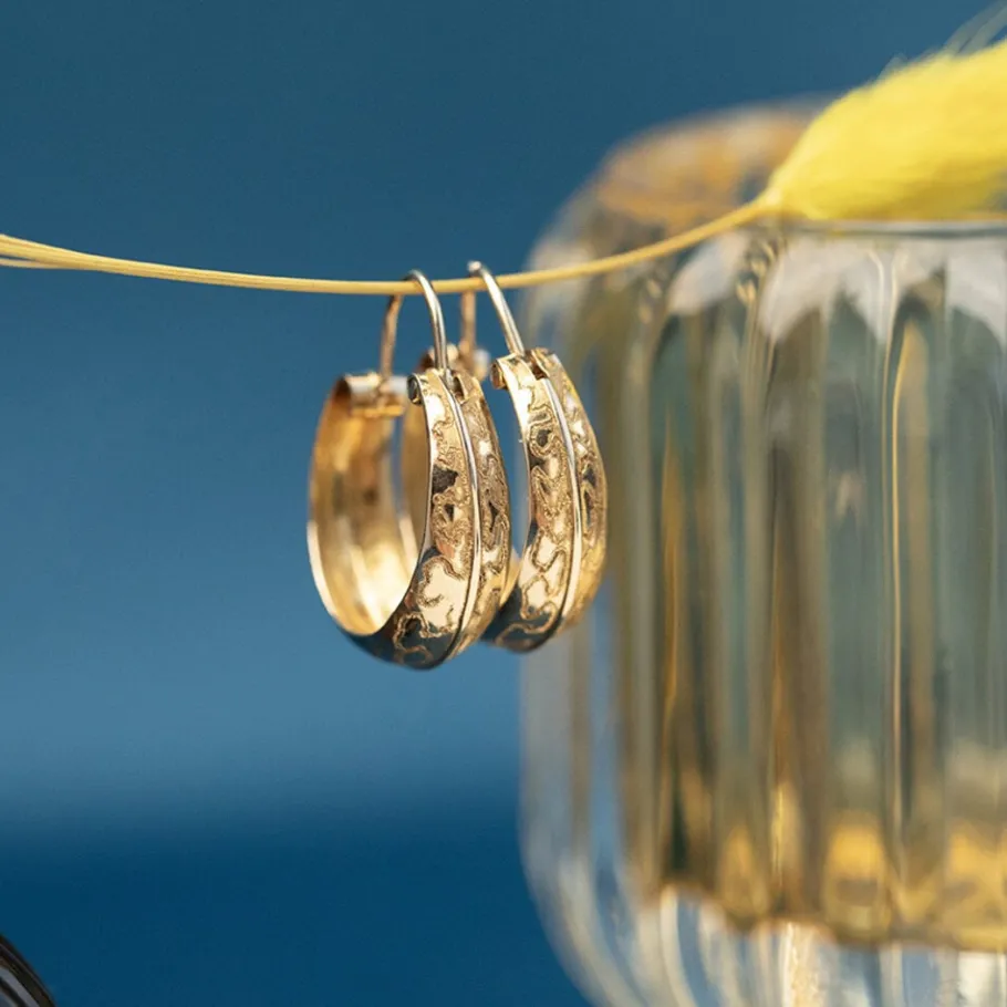 Gold fantasy earrings 18 krt>Vintage Jewellery Online