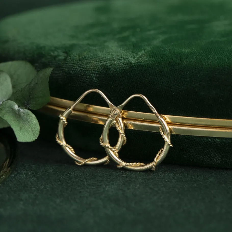 Gold fantasy earrings 14 krt>Vintage Jewellery Discount