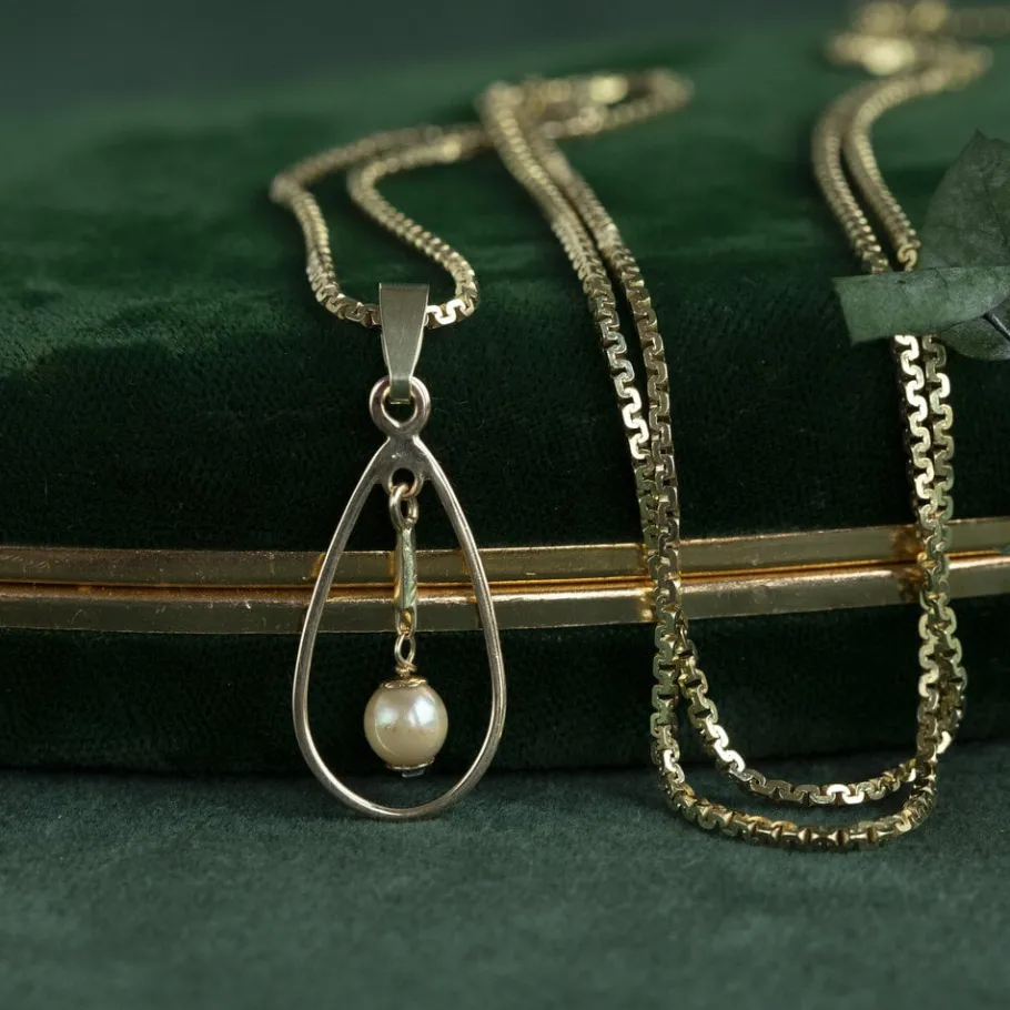 Gold fantasy necklace 14 krt>Vintage Jewellery New