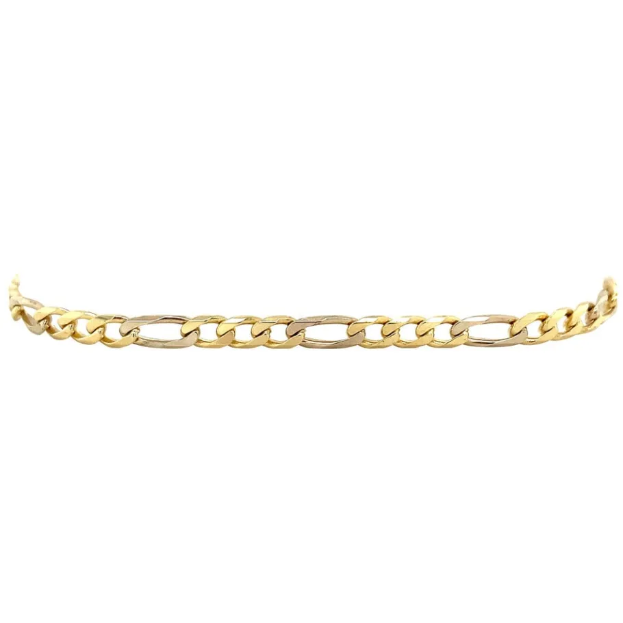 Gold figaro bracelet 14 krt>Vintage Jewellery Best