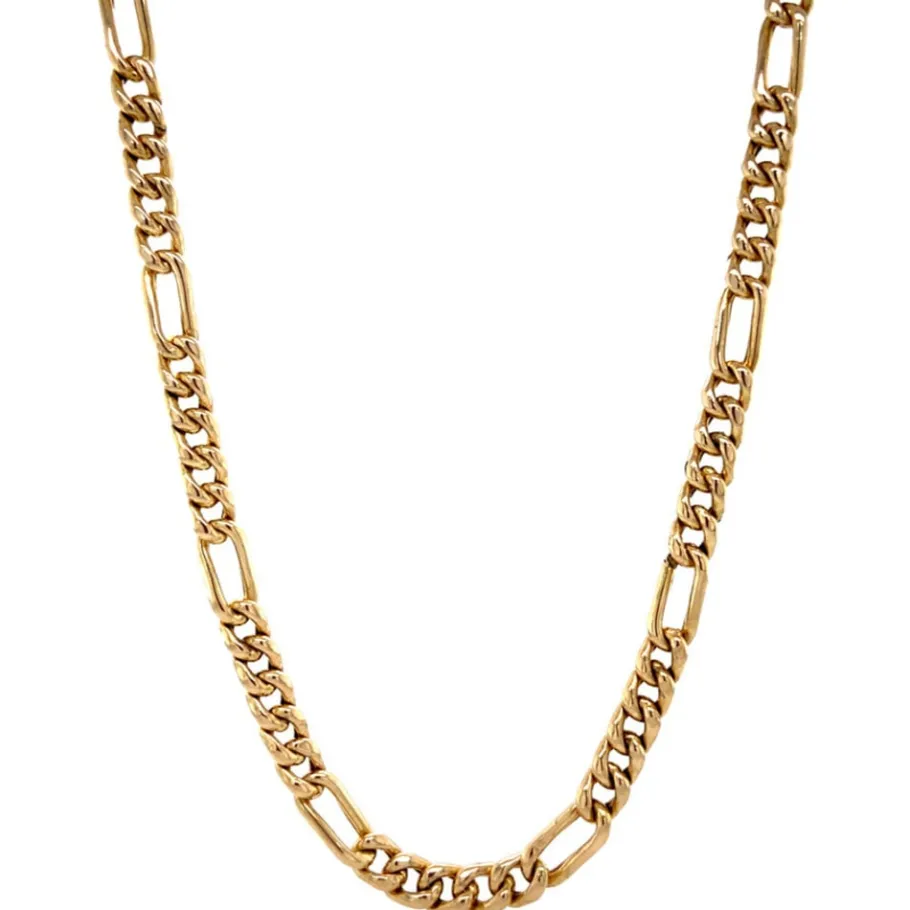 Gold figaro necklace 14 krt>Vintage Jewellery Fashion
