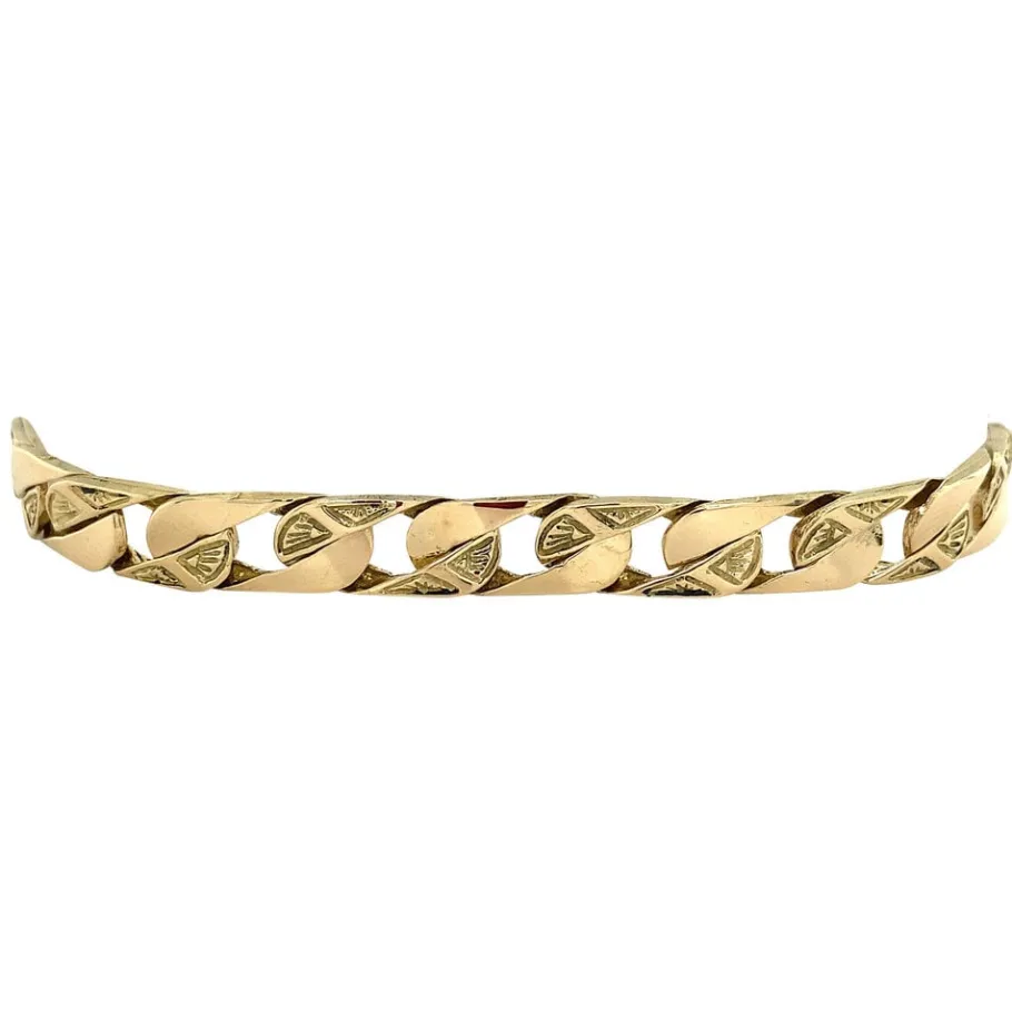 gold_flat_curb_bracelet___2.webp Gold flat curb bracelet 14 krt>Vintage Jewellery Best