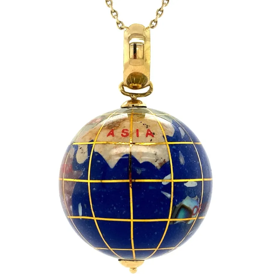 Gold globe pendant 18 krt>Vintage Jewellery Fashion