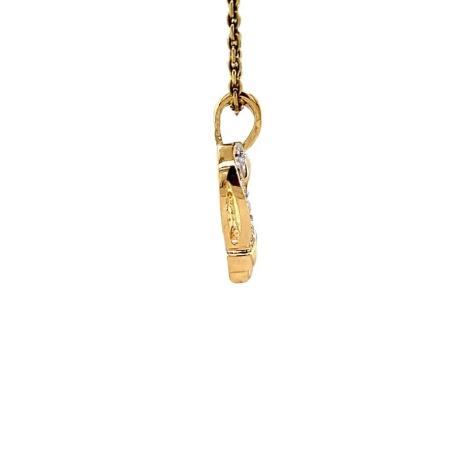 gold_heart_pendant_with_d_3.webp Gold heart pendant with diamonds 14 krt>Vintage Jewellery Outlet