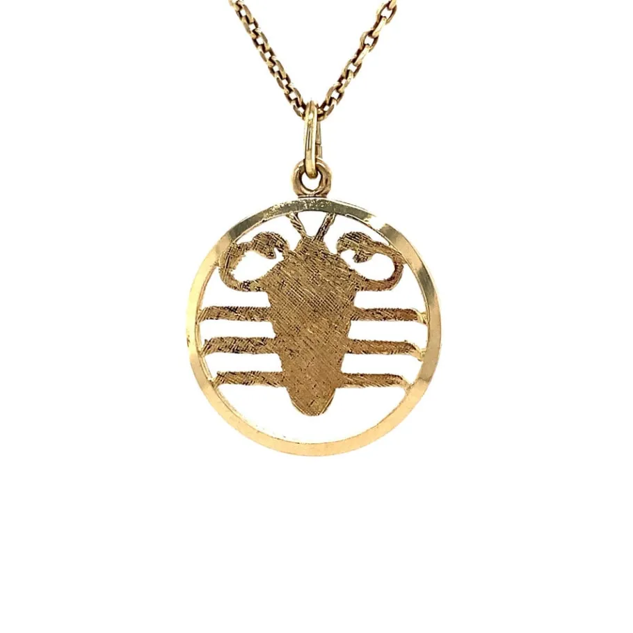 Gold lobster pendant 14 krt>Vintage Jewellery Outlet