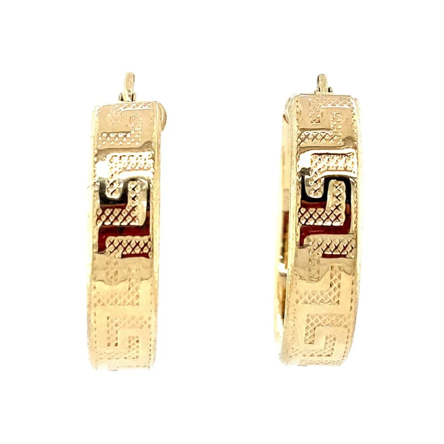 Gold meander earrings 14 krt>Vintage Jewellery Hot