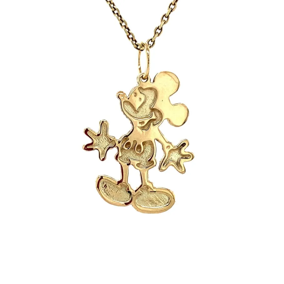 Gold Mickey Mouse pendant 14 krt>Vintage Jewellery Sale