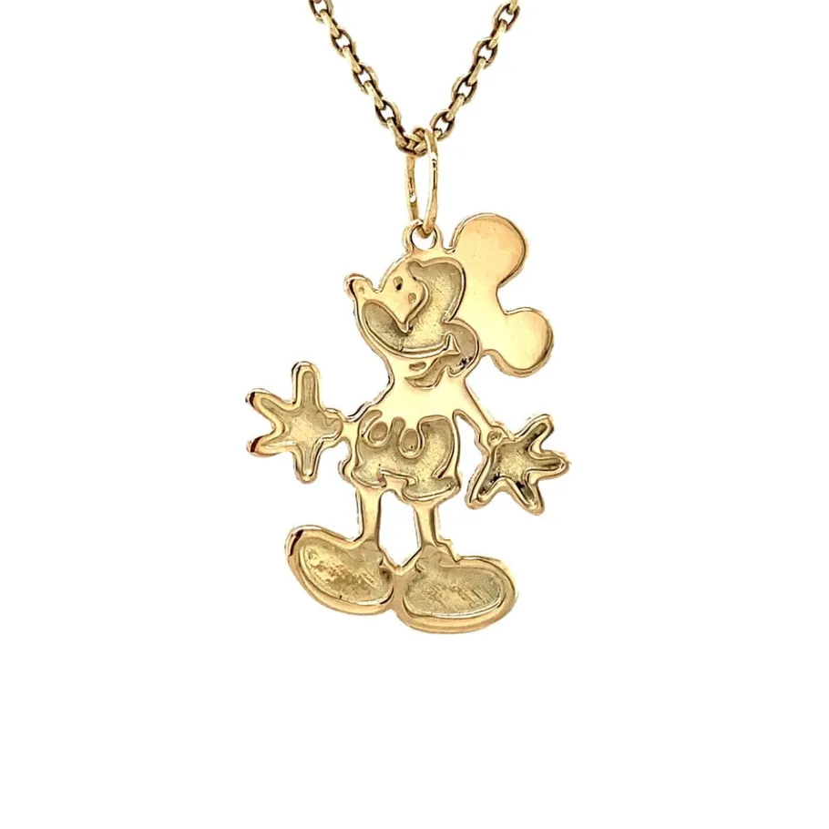 Gold Mickey Mouse pendant 14 krt>Vintage Jewellery Discount