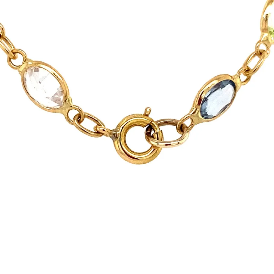 gold_necklace_with_spinel_4.webp Gold necklace with spinel, sapphire, ruby and garnet 18 krt>Vintage Jewellery Clearance