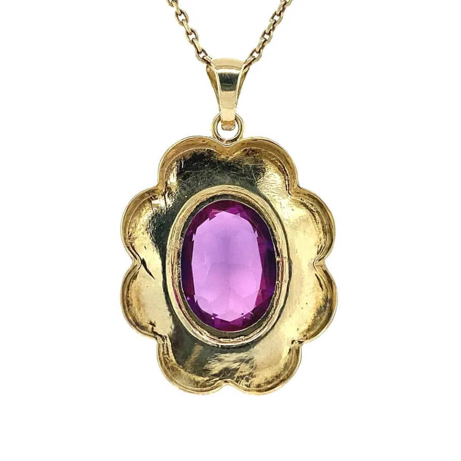 gold_pendant_with_amethys_4.webp Gold pendant with amethyst 14 krt>Vintage Jewellery Hot