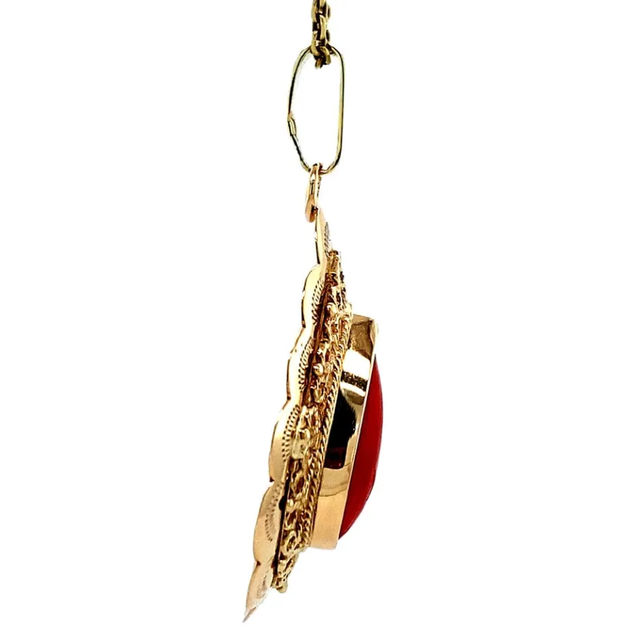gold_pendant_with_blood_c_3-3.webp Gold pendant with blood coral 14 krt>Vintage Jewellery Online