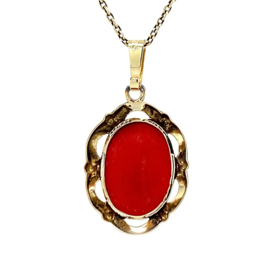 gold_pendant_with_blood_c_4-4.webp Gold pendant with blood coral 14 krt>Vintage Jewellery Outlet
