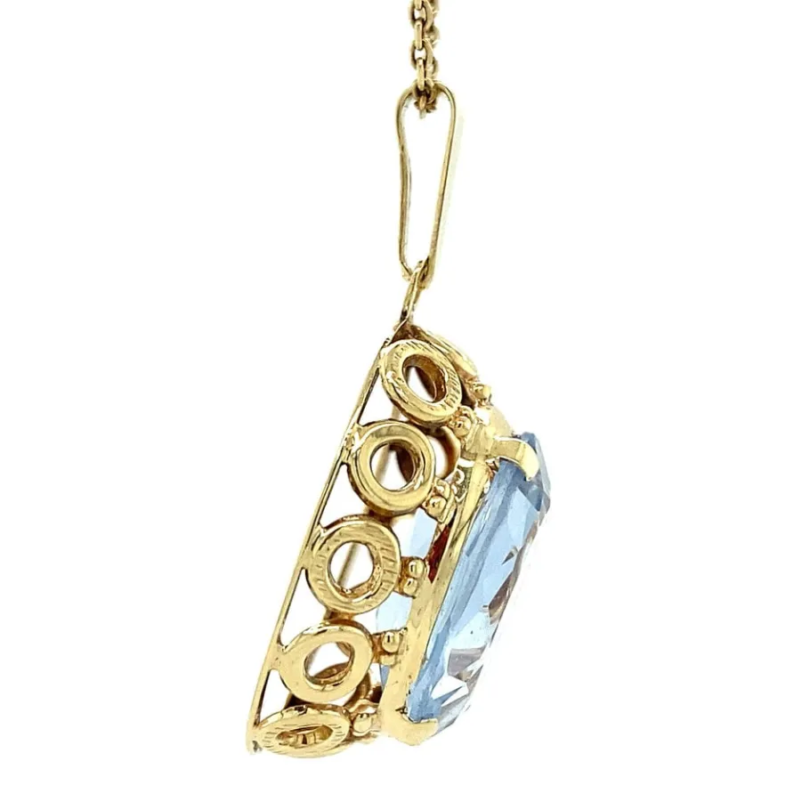 gold_pendant_with_blue_sp_3-1.webp Gold pendant with blue spinel 14 krt>Vintage Jewellery Best