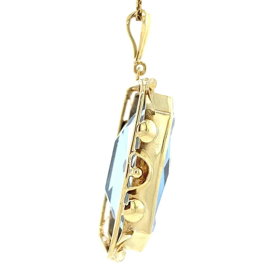 gold_pendant_with_blue_sp_3-2.webp Gold pendant with blue spinel 14 krt>Vintage Jewellery Discount
