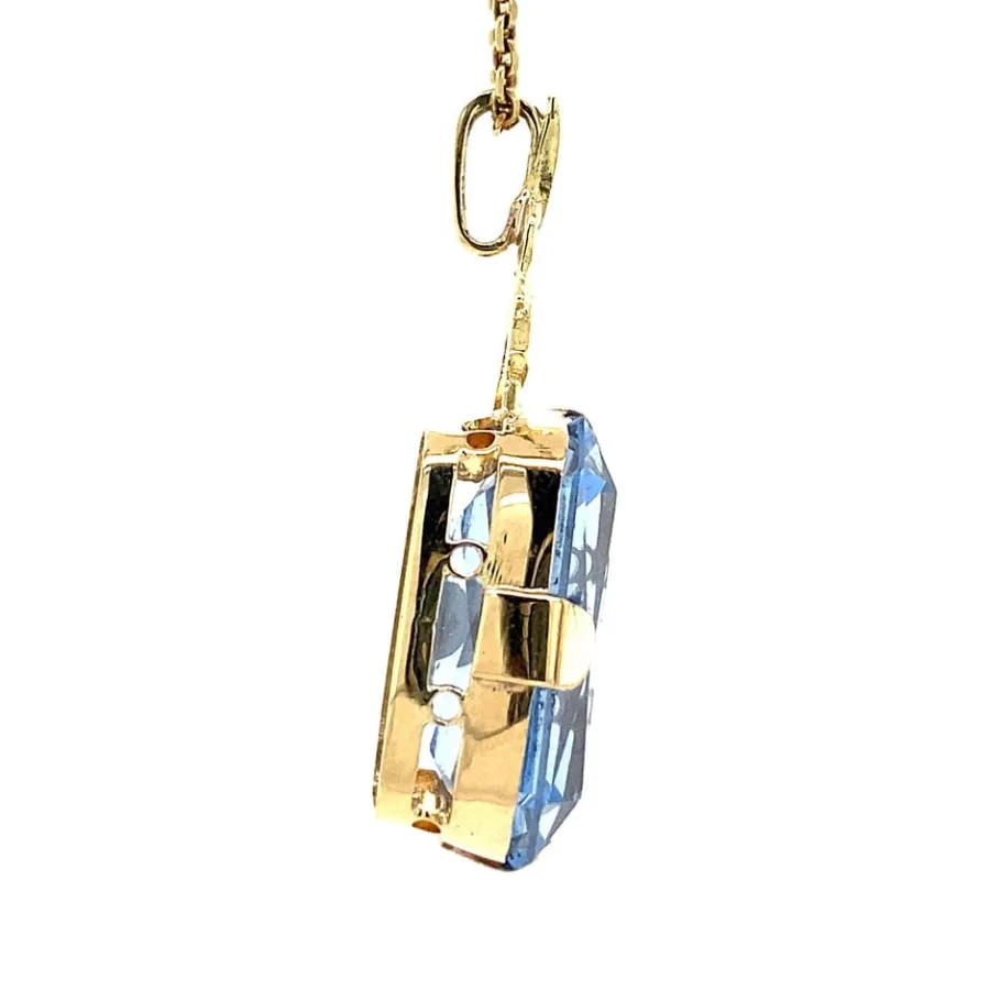 gold_pendant_with_blue_sp_3-3.webp Gold pendant with blue spinel 14 krt>Vintage Jewellery Outlet