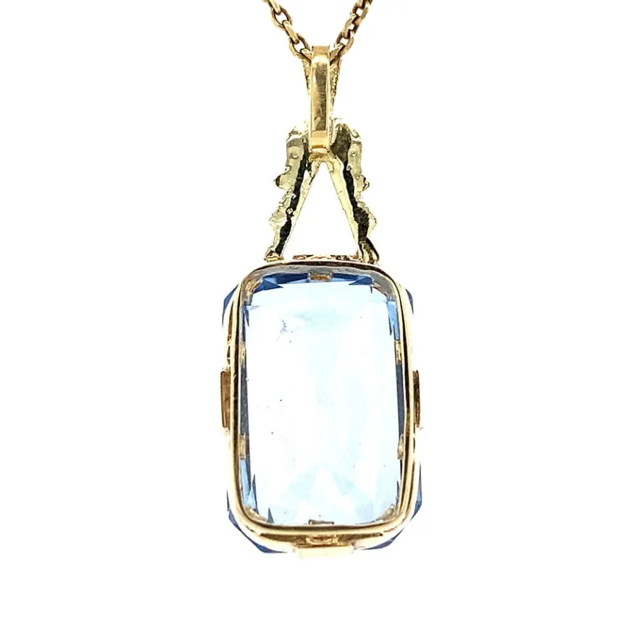 gold_pendant_with_blue_sp_4-3.webp Gold pendant with blue spinel 14 krt>Vintage Jewellery Outlet