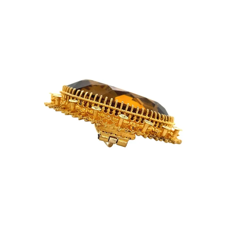 gold_pendant_with_brown_g_3.webp Gold pendant with brown glass 14 krt>Vintage Jewellery Hot