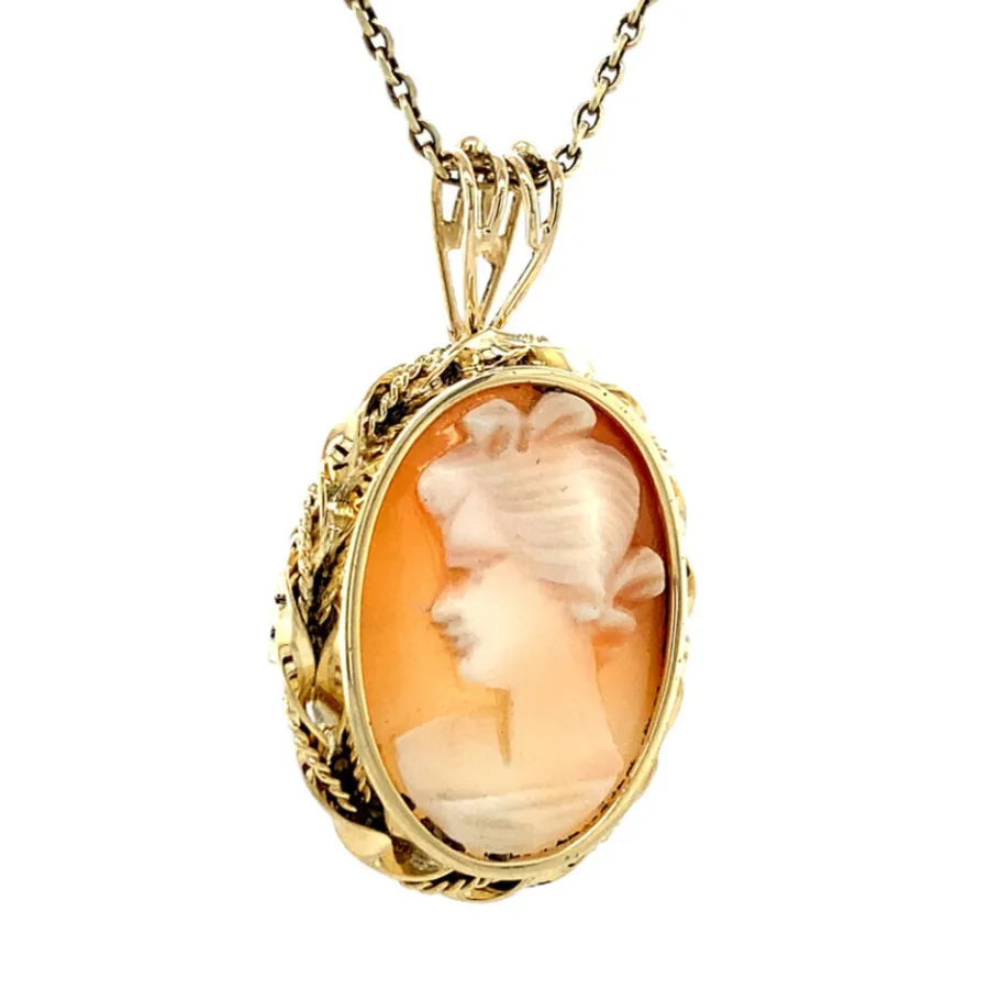 gold_pendant_with_cameo___2-1.webp Gold pendant with cameo 14 krt>Vintage Jewellery Online