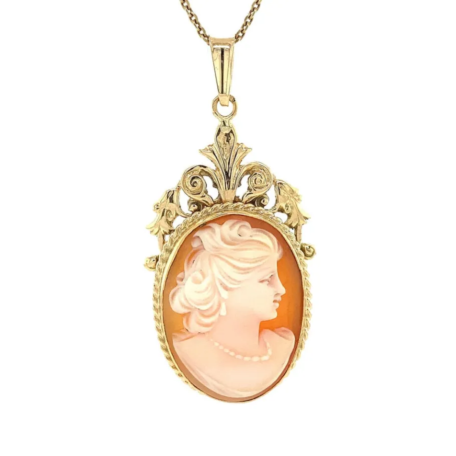gold_pendant_with_cameo___2.webp Gold pendant with cameo 14 krt>Vintage Jewellery Fashion