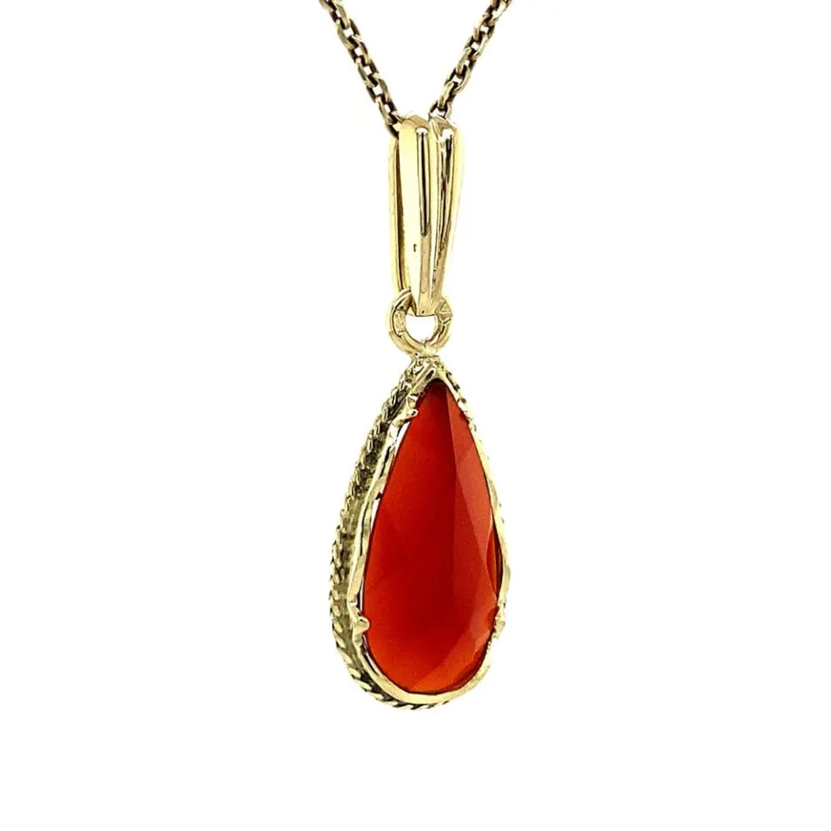 gold_pendant_with_carneli_2-10.webp Gold pendant with carnelian 14 krt>Vintage Jewellery Clearance
