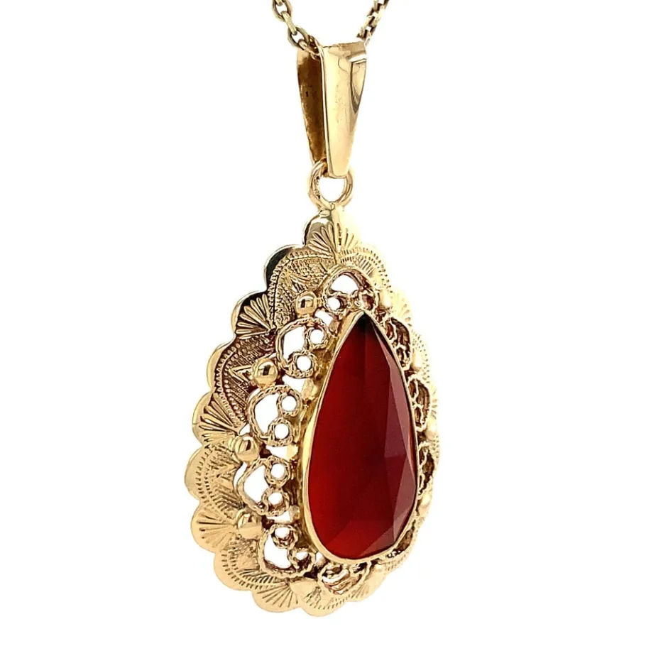 gold_pendant_with_carneli_2-12.webp Gold pendant with carnelian 14 krt>Vintage Jewellery Best