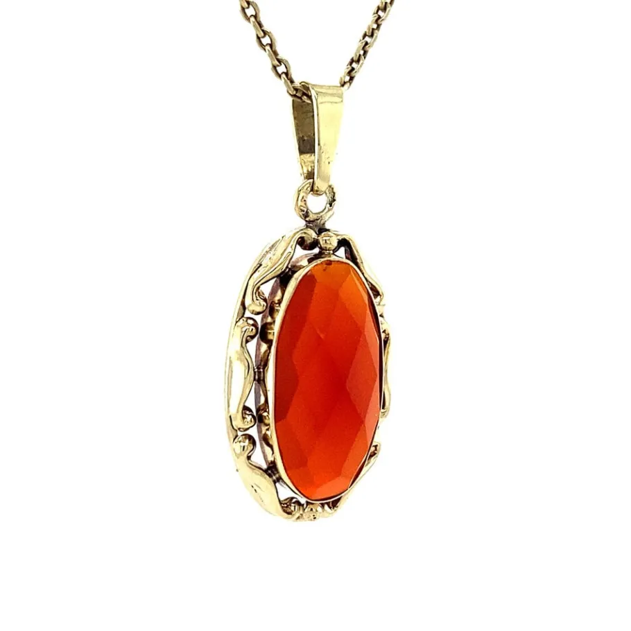 gold_pendant_with_carneli_2-13.webp Gold pendant with carnelian 14 krt>Vintage Jewellery New