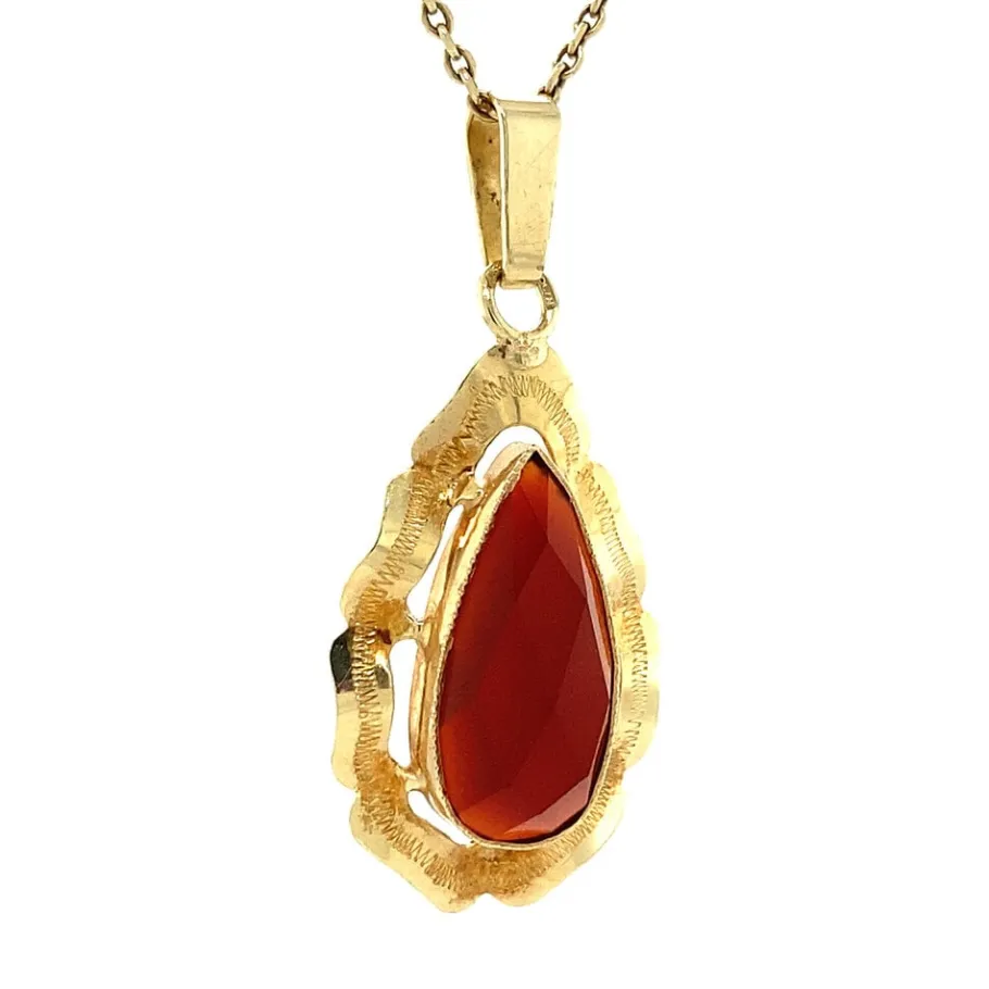 gold_pendant_with_carneli_2-15.webp Gold pendant with carnelian 14 krt>Vintage Jewellery Clearance