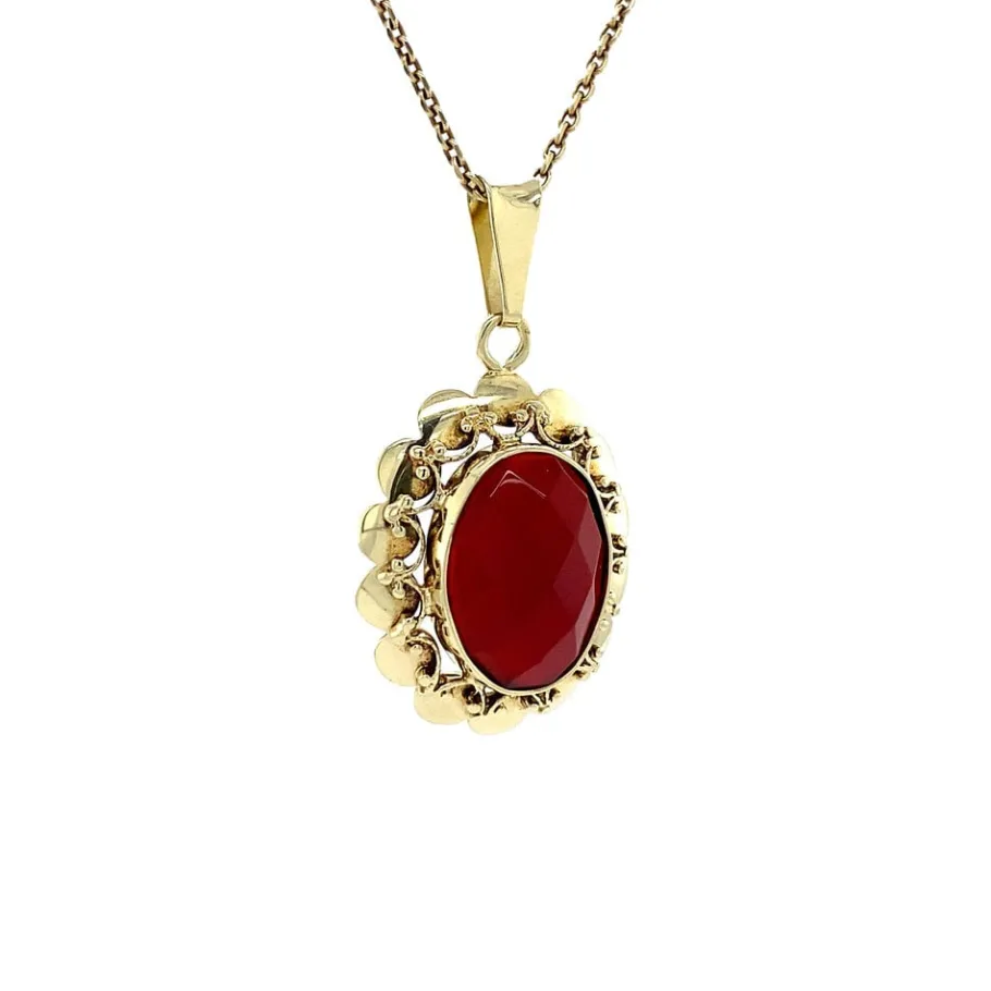 gold_pendant_with_carneli_2-19.webp Gold pendant with carnelian 14 krt>Vintage Jewellery Fashion