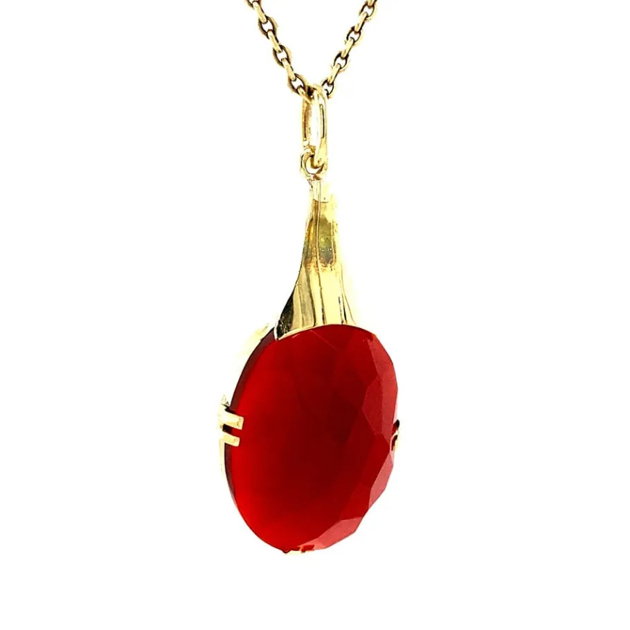 gold_pendant_with_carneli_2-7.webp Gold pendant with carnelian 14 krt>Vintage Jewellery New